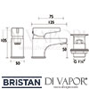 Bristan Design Utility Lever Basin Mixer  Tap Dimensions